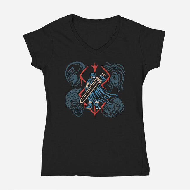 Evil Omen-Womens-V-Neck-Tee-Henrique Torres