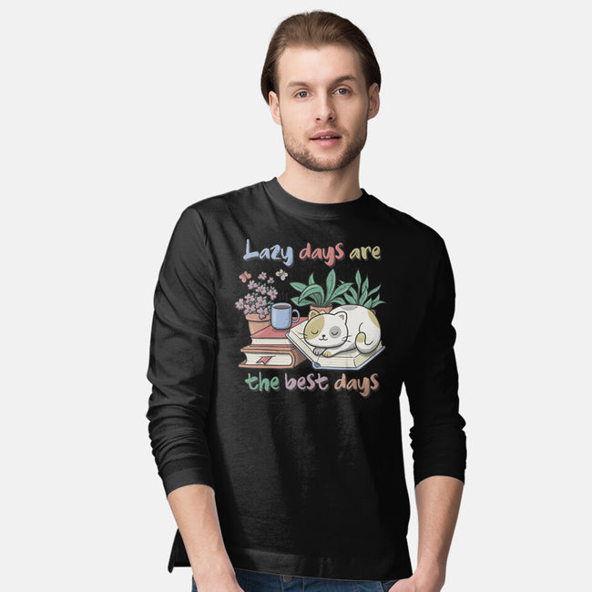 Purrfect Lazy Day-Mens-Long Sleeved-Tee-NMdesign