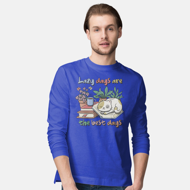 Purrfect Lazy Day-Mens-Long Sleeved-Tee-NMdesign
