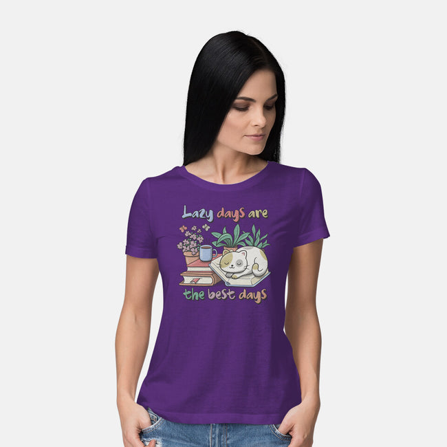 Purrfect Lazy Day-Womens-Basic-Tee-NMdesign