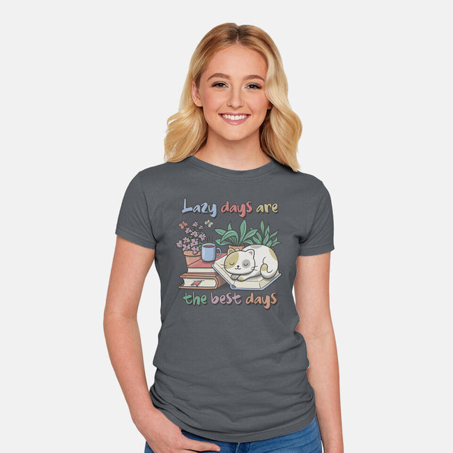 Purrfect Lazy Day-Womens-Fitted-Tee-NMdesign