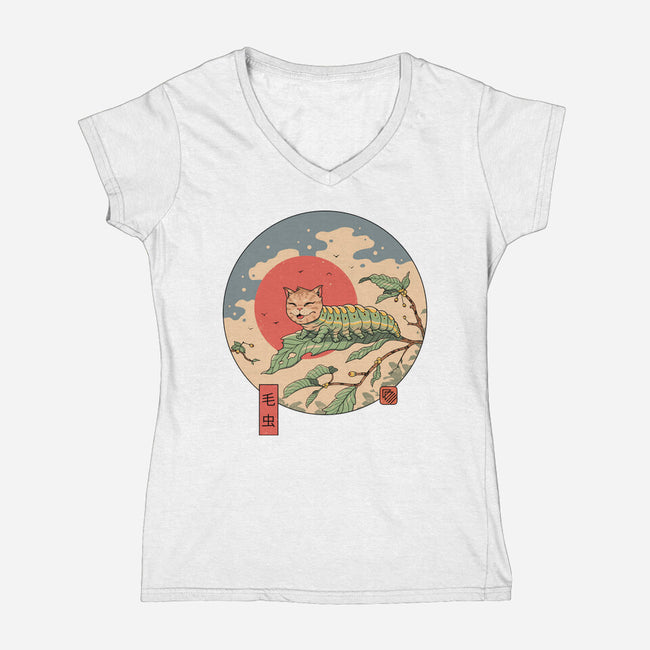 Caterpillar-Womens-V-Neck-Tee-vp021