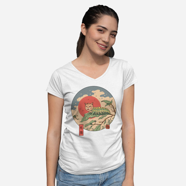 Caterpillar-Womens-V-Neck-Tee-vp021