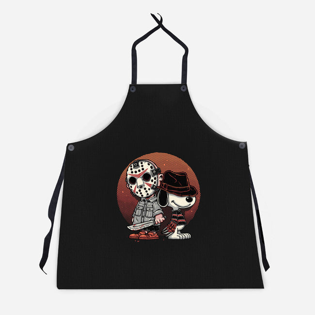 Horror Buddies-Unisex-Kitchen-Apron-glitchygorilla