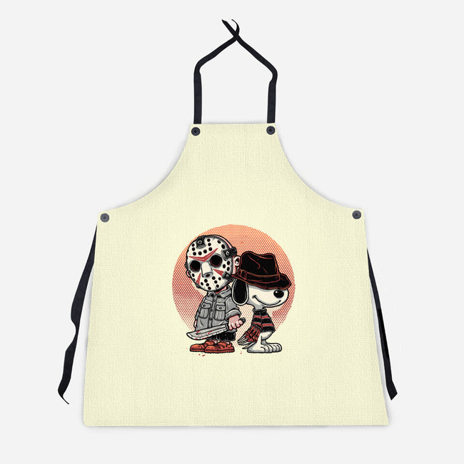 Horror Buddies-Unisex-Kitchen-Apron-glitchygorilla