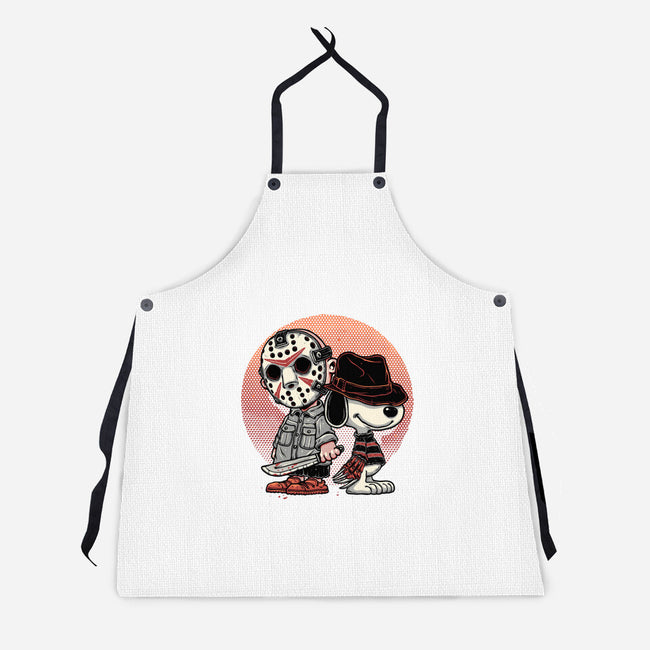 Horror Buddies-Unisex-Kitchen-Apron-glitchygorilla