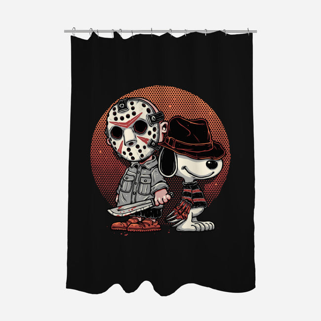 Horror Buddies-None-Polyester-Shower Curtain-glitchygorilla