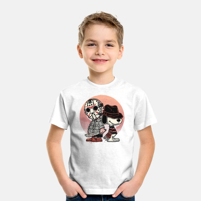 Horror Buddies-Youth-Basic-Tee-glitchygorilla