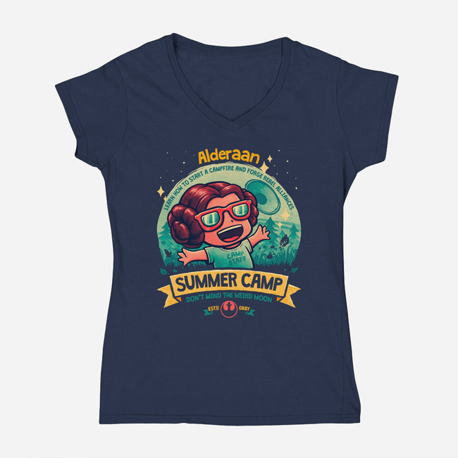 Weird Moon Summer Camp-Womens-V-Neck-Tee-teesgeex