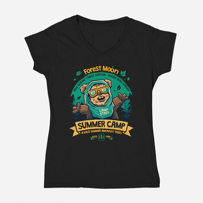 Forest Moon Summer Camp-Womens-V-Neck-Tee-teesgeex