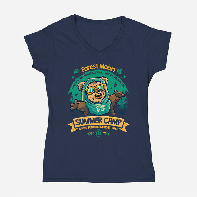 Forest Moon Summer Camp-Womens-V-Neck-Tee-teesgeex