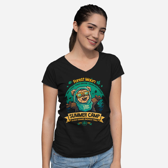 Forest Moon Summer Camp-Womens-V-Neck-Tee-teesgeex