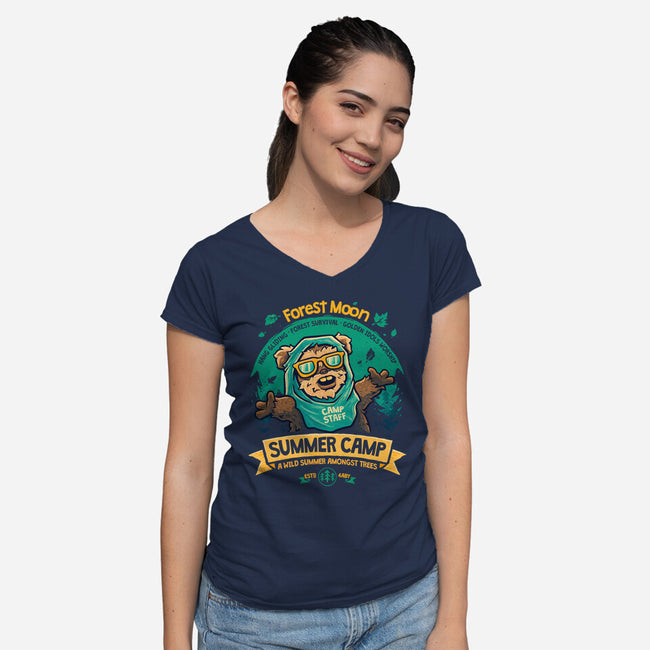 Forest Moon Summer Camp-Womens-V-Neck-Tee-teesgeex