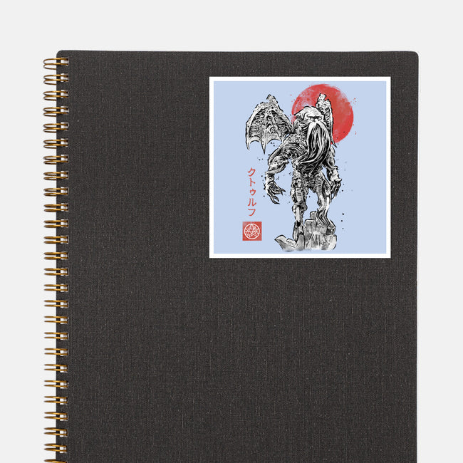 Cthulhu Sumi-E-None-Glossy-Sticker-Astrobot Invention