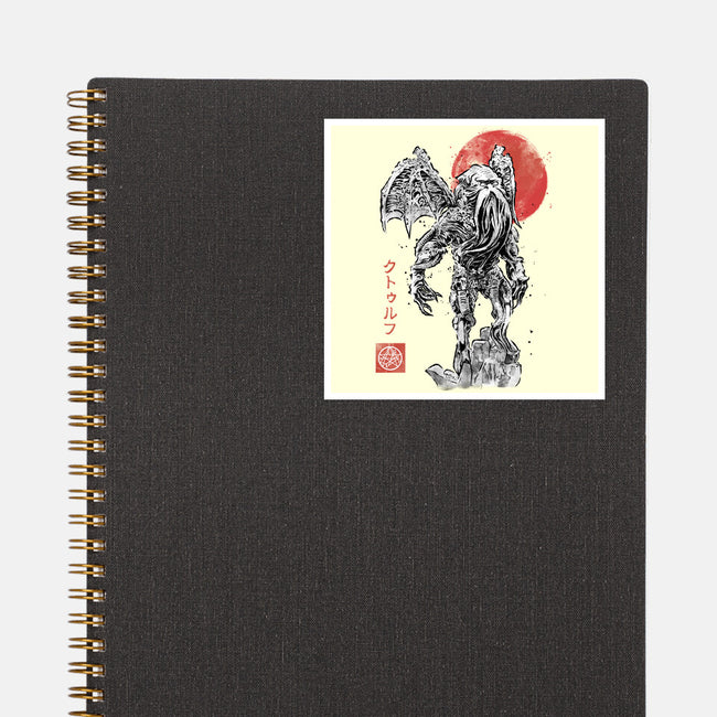 Cthulhu Sumi-E-None-Glossy-Sticker-Astrobot Invention