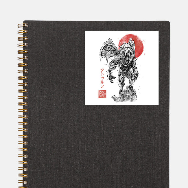 Cthulhu Sumi-E-None-Glossy-Sticker-Astrobot Invention