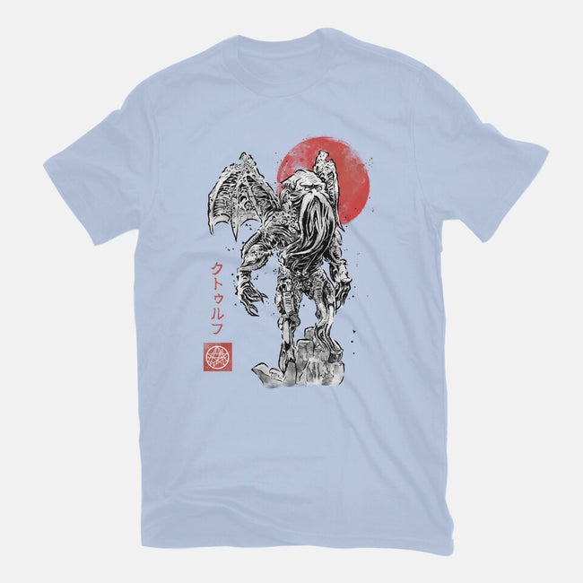 Cthulhu Sumi-E-Womens-Basic-Tee-Astrobot Invention
