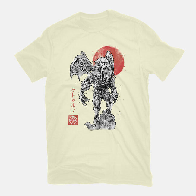 Cthulhu Sumi-E-Mens-Basic-Tee-Astrobot Invention