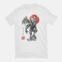 Cthulhu Sumi-E-Womens-Fitted-Tee-Astrobot Invention