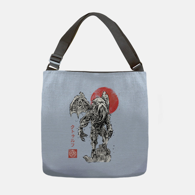 Cthulhu Sumi-E-None-Adjustable Tote-Bag-Astrobot Invention