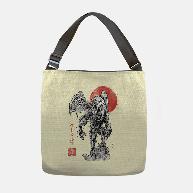 Cthulhu Sumi-E-None-Adjustable Tote-Bag-Astrobot Invention