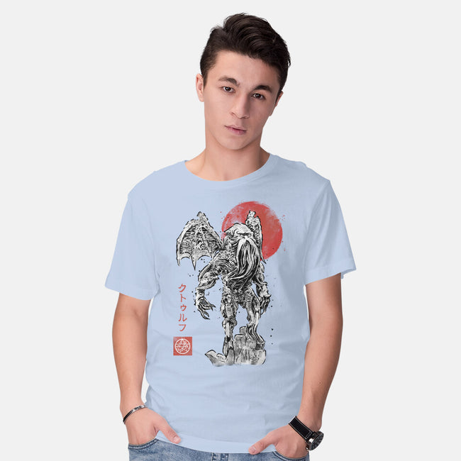 Cthulhu Sumi-E-Mens-Basic-Tee-Astrobot Invention