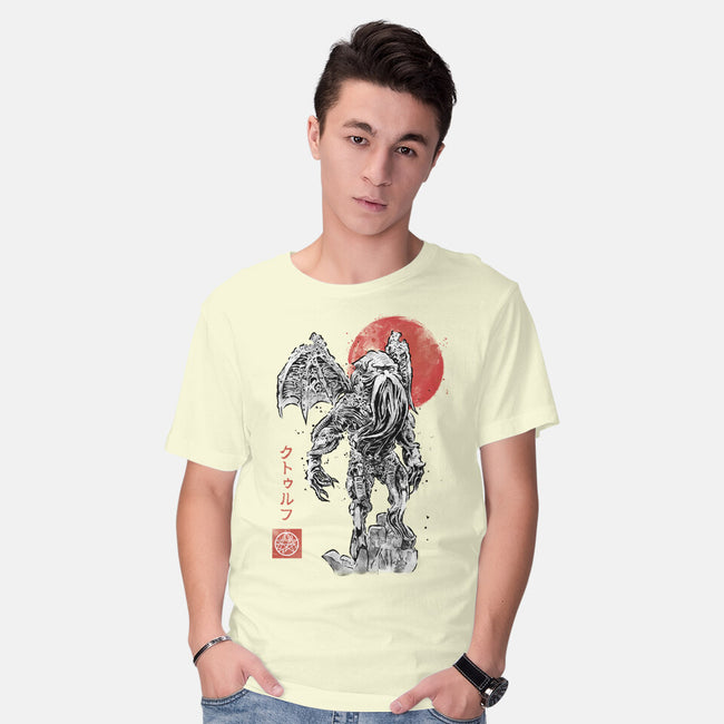 Cthulhu Sumi-E-Mens-Basic-Tee-Astrobot Invention