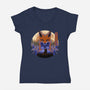 Mysterious Fox-Womens-V-Neck-Tee-rmatix