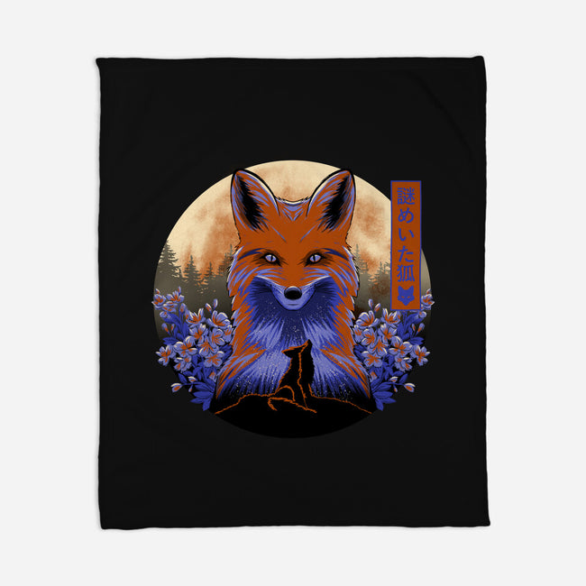 Mysterious Fox-None-Fleece-Blanket-rmatix