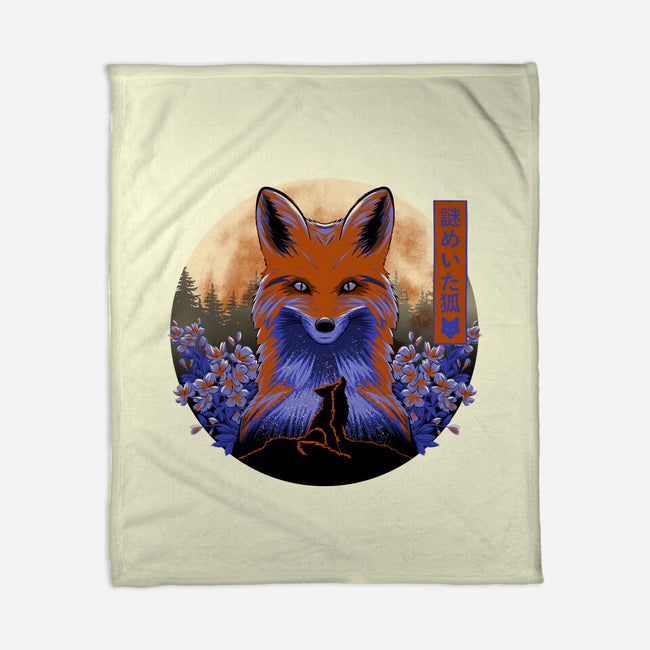 Mysterious Fox-None-Fleece-Blanket-rmatix