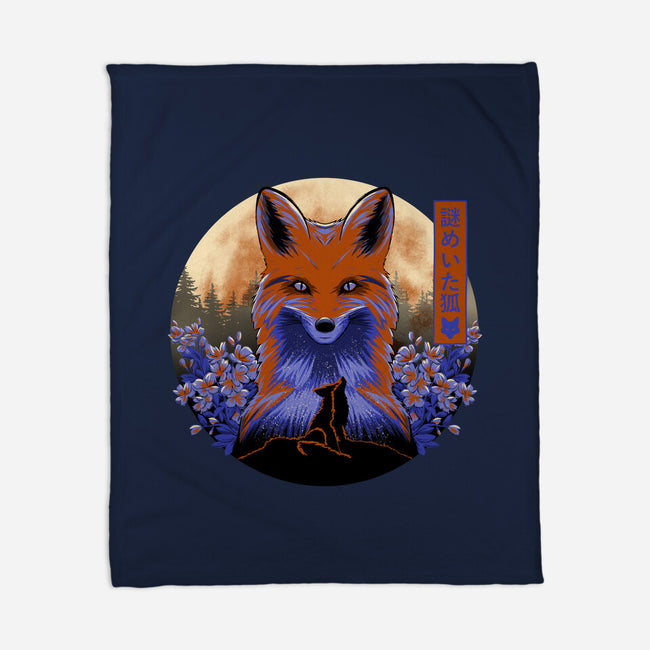 Mysterious Fox-None-Fleece-Blanket-rmatix