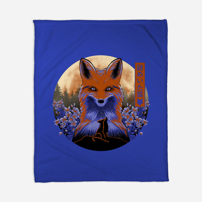 Mysterious Fox-None-Fleece-Blanket-rmatix