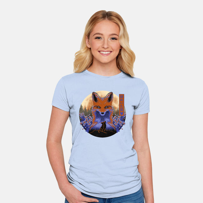 Mysterious Fox-Womens-Fitted-Tee-rmatix