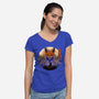 Mysterious Fox-Womens-V-Neck-Tee-rmatix