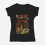 Attack Of The Giant Cats-Womens-V-Neck-Tee-Eoli Studio