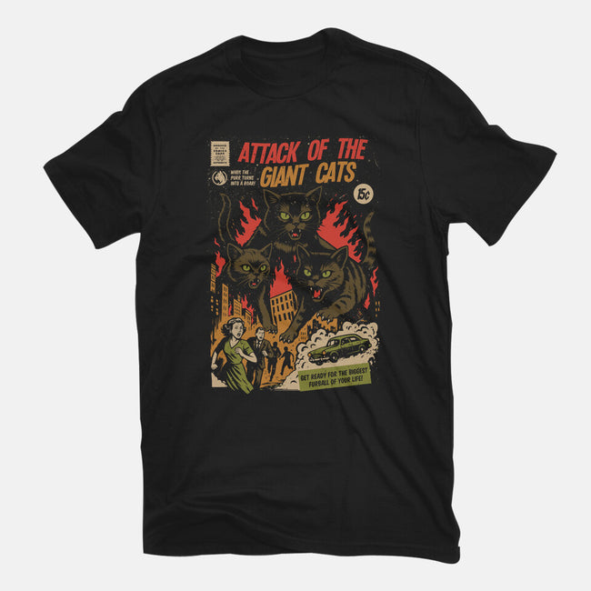 Attack Of The Giant Cats-Mens-Heavyweight-Tee-Eoli Studio