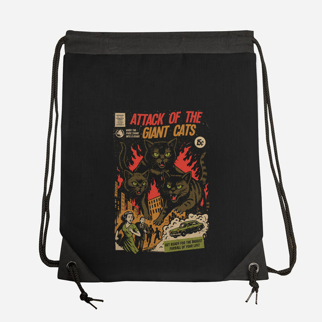 Attack Of The Giant Cats-None-Drawstring-Bag-Eoli Studio