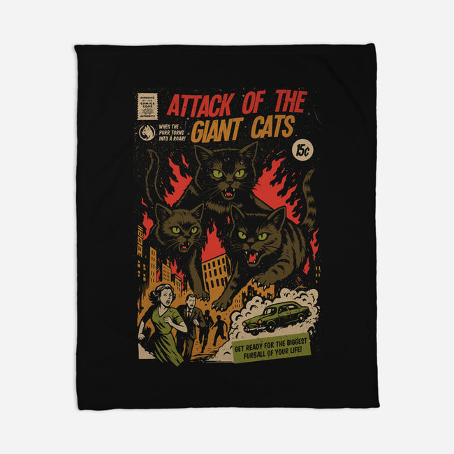 Attack Of The Giant Cats-None-Fleece-Blanket-Eoli Studio