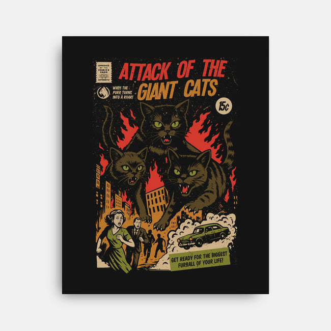 Attack Of The Giant Cats-None-Stretched-Canvas-Eoli Studio