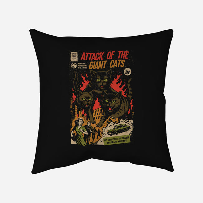 Attack Of The Giant Cats-None-Removable Cover w Insert-Throw Pillow-Eoli Studio