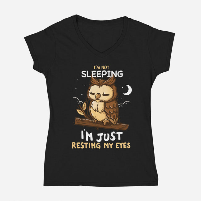 Just Resting My Eyes-Womens-V-Neck-Tee-Vallina84