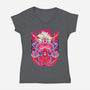 Super Saiyian Five Ultra Instinct-Womens-V-Neck-Tee-sarudrawss