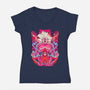 Super Saiyian Five Ultra Instinct-Womens-V-Neck-Tee-sarudrawss