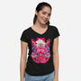 Super Saiyian Five Ultra Instinct-Womens-V-Neck-Tee-sarudrawss