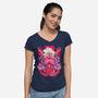 Super Saiyian Five Ultra Instinct-Womens-V-Neck-Tee-sarudrawss
