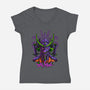 Evangelion Samurai-Womens-V-Neck-Tee-sarudrawss