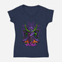 Evangelion Samurai-Womens-V-Neck-Tee-sarudrawss