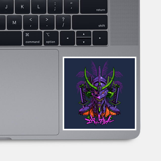 Evangelion Samurai-None-Glossy-Sticker-sarudrawss