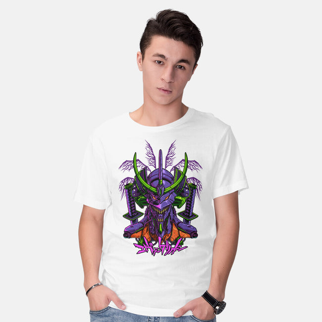 Evangelion Samurai-Mens-Basic-Tee-sarudrawss