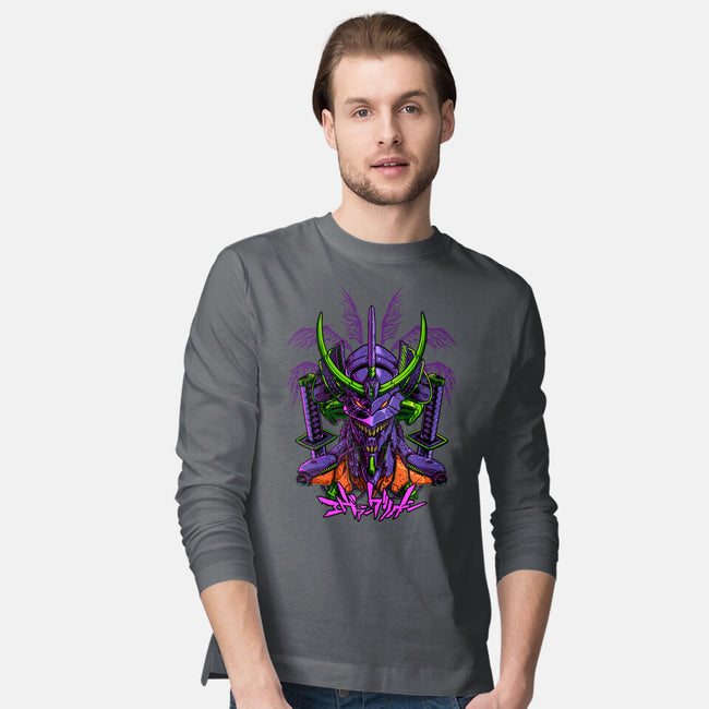 Evangelion Samurai-Mens-Long Sleeved-Tee-sarudrawss